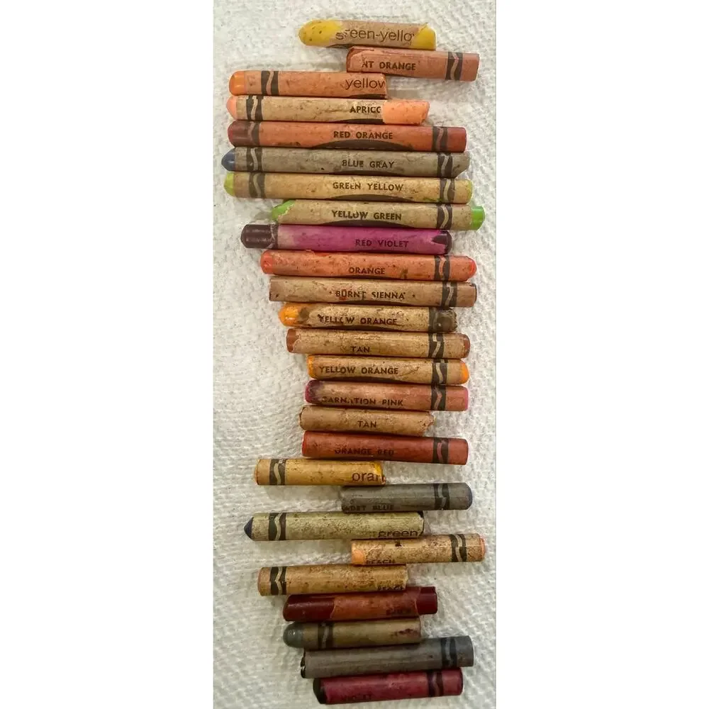Vintage Crayola Crayons Large Lot Bundle Used Retired Colors Collection